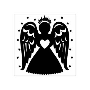 Vintage Kerstmis Engel Rubber Stamp Rubberstempel