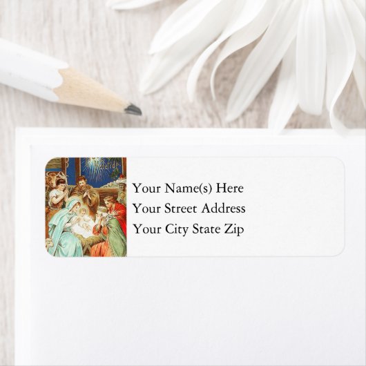 Vintage kerstmis etiket (Insitu)