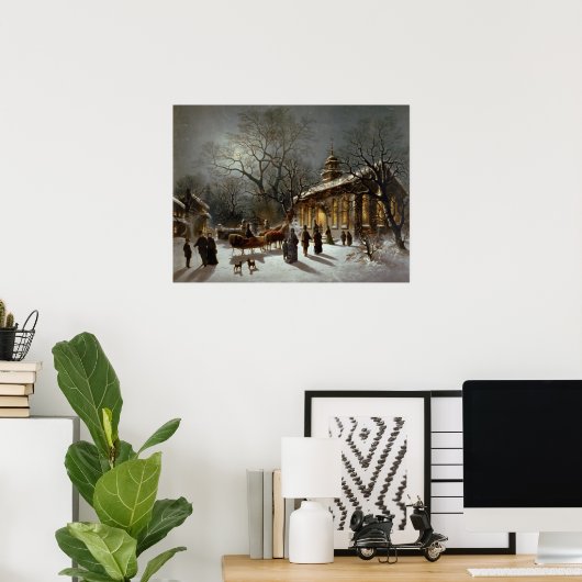 Vintage kerstmis Eve Archiprint Poster (Thuiskantoor)