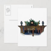 Vintage kerstmis Eve Stockings Feestdagenkaart (Voorkant / Achterkant)