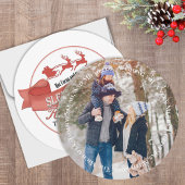 Vintage Kerstmis Familie Foto Custom Kaart