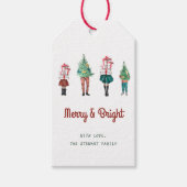 Vintage Kerstmis Familie Waterverf Script Cadeaulabel (Voorkant)