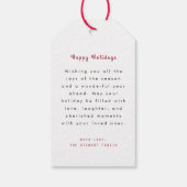 Vintage Kerstmis Familie Waterverf Script Cadeaulabel (Achterkant)