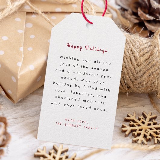 Vintage Kerstmis Familie Waterverf Script Cadeaulabel