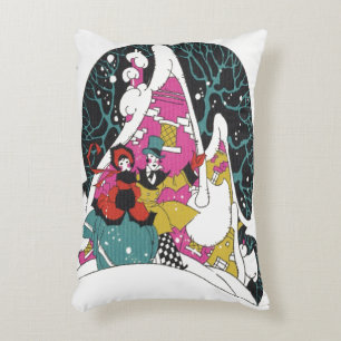 Vintage Kerstmis, Fancy Victoriaans Town People Accent Kussen