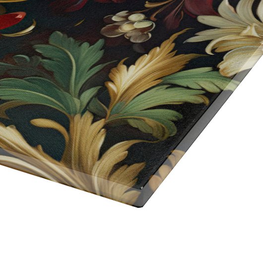 Vintage Kerstmis fantasie Bloemen Patroon Snijplank (Hoek)