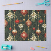 Vintage Kerstmis fantasie Bloemen Patroon Tissuepapier (Craft)