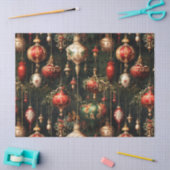 Vintage Kerstmis fantasie Bloemen Patroon Tissuepapier (Craft)