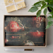 Vintage Kerstmis fantasie Bloemen Patroon Tissuepapier (Geschenk)