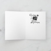 Vintage Kerstmis Feestdagen Kaart (Binnen)