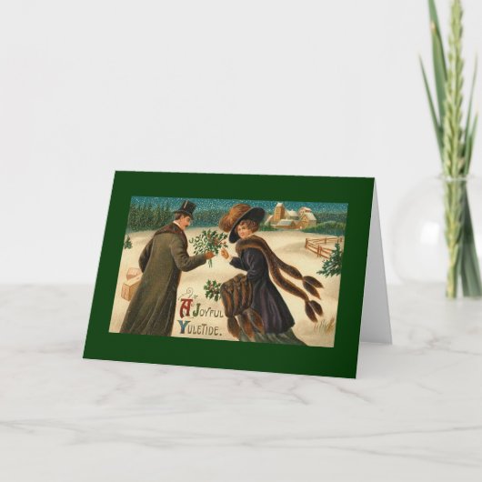 Vintage Kerstmis Feestdagen Kaart (Voorkant)