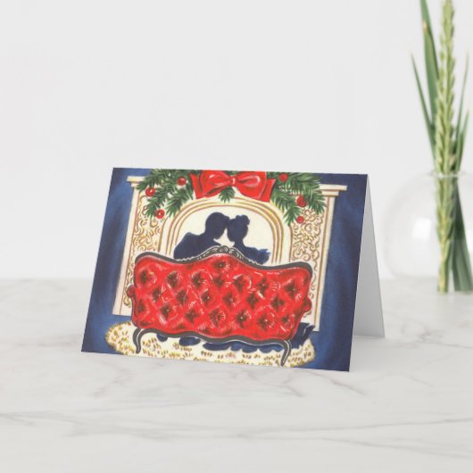 Vintage Kerstmis Feestdagen Kaart (Voorkant)