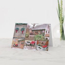 Vintage Kerstmis Feestdagen Kaart