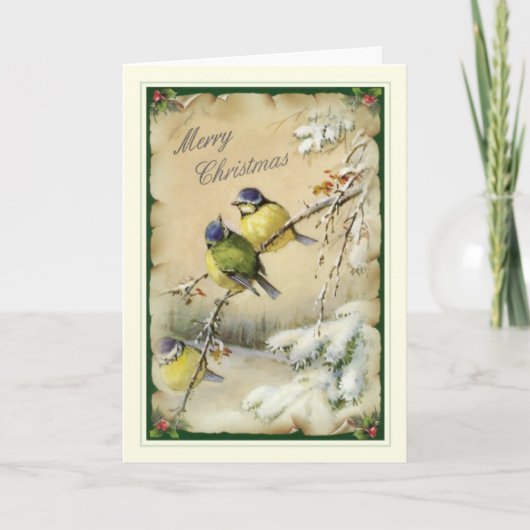 Vintage Kerstmis Feestdagen Kaart (Voorkant)