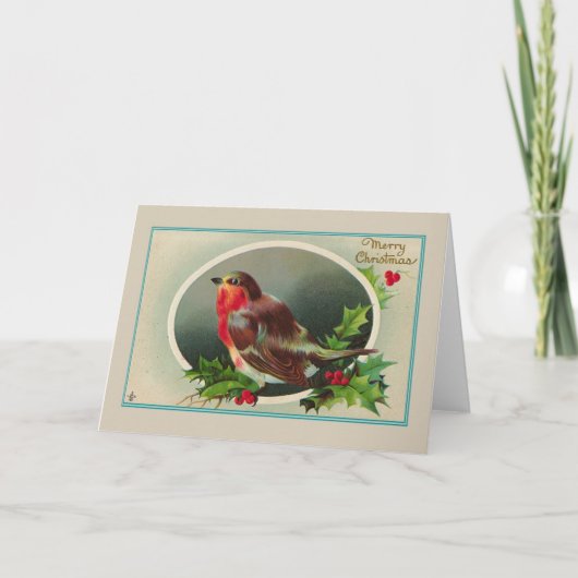 Vintage Kerstmis Feestdagen Kaart (Voorkant)