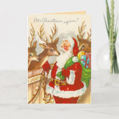 Vintage Kerstmis Feestdagen Kaart (Voorkant)