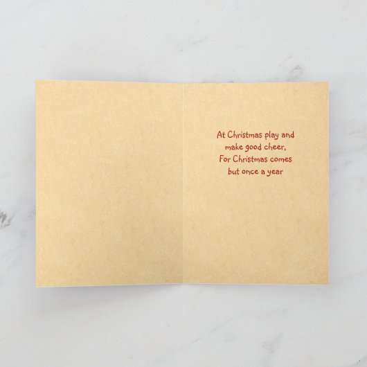 Vintage Kerstmis Feestdagen Kaart (Binnen)