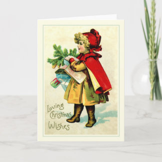 Vintage Kerstmis Feestdagen Kaart