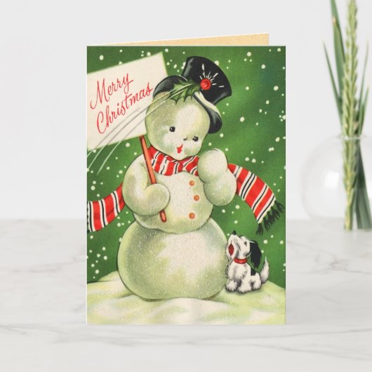 Vintage Kerstmis Feestdagen Kaart (Voorkant)