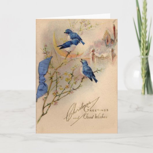 Vintage Kerstmis Feestdagen Kaart (Voorkant)