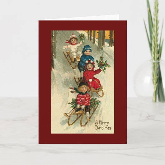 vintage Kerstmis Feestdagen Kaart (Voorkant)