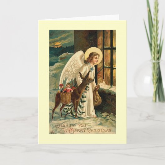 Vintage Kerstmis Feestdagen Kaart (Voorkant)