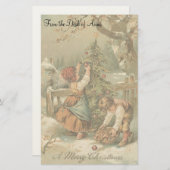 Vintage Kerstmis Feestdagen Nostalgia Old Fashione Briefpapier (Voorkant / Achterkant)