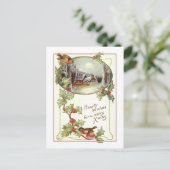 Vintage Kerstmis Feestdagenkaart (Staand voorkant)