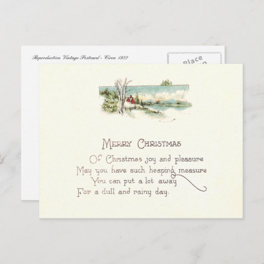 Vintage Kerstmis Feestdagenkaart (Voorkant / Achterkant)
