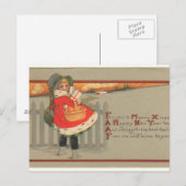 Vintage Kerstmis Feestdagenkaart (Voorkant / Achterkant)