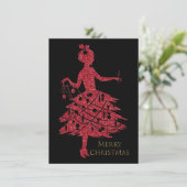 Vintage Kerstmis Feestdagenkaart (Staand voorkant)