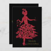 Vintage Kerstmis Feestdagenkaart (Voorkant / Achterkant)