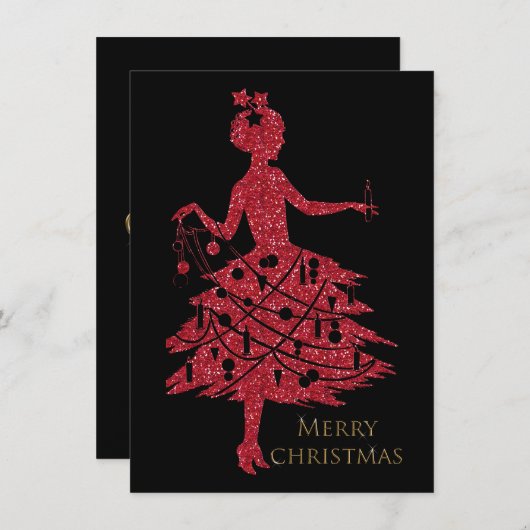 Vintage Kerstmis Feestdagenkaart (Voorkant / Achterkant)