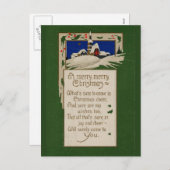 Vintage Kerstmis Feestdagenkaart (Voorkant / Achterkant)