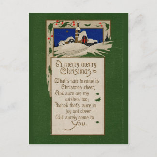 Vintage Kerstmis Feestdagenkaart