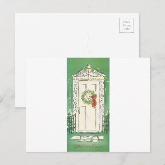 Vintage Kerstmis Feestdagenkaart (Voorkant / Achterkant)