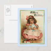 Vintage Kerstmis Feestdagenkaart (Voorkant / Achterkant)