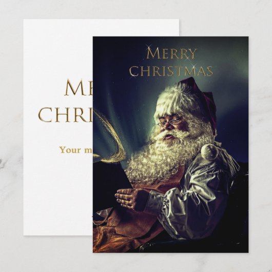 Vintage Kerstmis Feestdagenkaart (Voorkant / Achterkant)