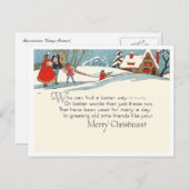 Vintage Kerstmis Feestdagenkaart (Voorkant / Achterkant)