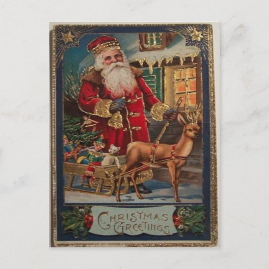 Vintage Kerstmis Feestdagenkaart (Voorkant)