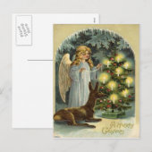 Vintage Kerstmis Feestdagenkaart (Voorkant / Achterkant)