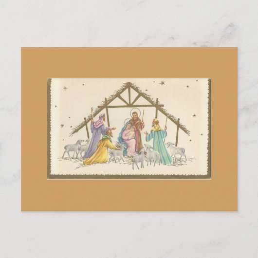 Vintage kerstmis feestdagenkaart (Voorkant)