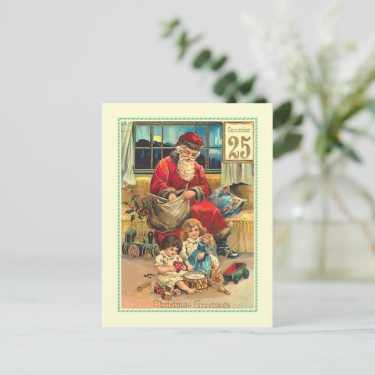 Vintage Kerstmis Feestdagenkaart (Staand voorkant)