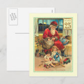 Vintage Kerstmis Feestdagenkaart (Voorkant / Achterkant)