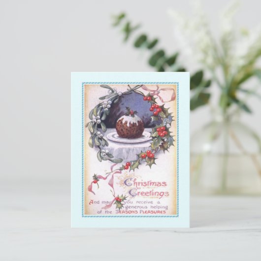 Vintage Kerstmis Feestdagenkaart (Staand voorkant)