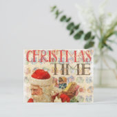 Vintage Kerstmis Feestdagenkaart (Staand voorkant)