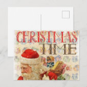 Vintage Kerstmis Feestdagenkaart (Voorkant / Achterkant)