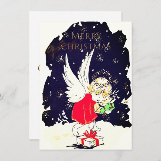 Vintage Kerstmis Feestdagenkaart (Voorkant / Achterkant)