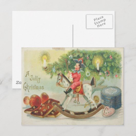 Vintage Kerstmis Feestdagenkaart (Voorkant / Achterkant)