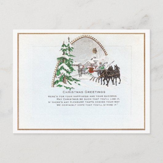 Vintage Kerstmis Feestdagenkaart (Voorkant)